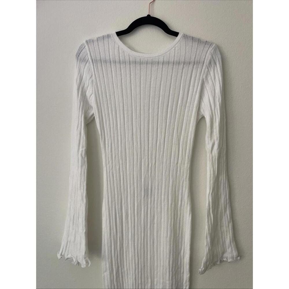 NWT SNDYS Baha Long Sleeve White Maxi Knit Dress Size M  Cover-up Revolve - Picture 8 of 10